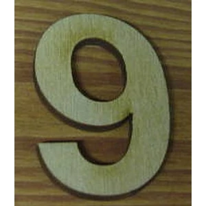 Fatábla felirat, Fa figura 9 natúr szám 5cm 10db/cs