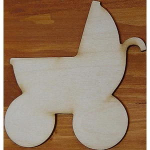 Fatábla felirat, Fa figura babakocsi 10, 5x10cm 5db/cs
