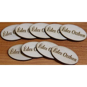 Fatábla felirat, Fa figura Édes Otthon 2, 5x4cm 10db/cs