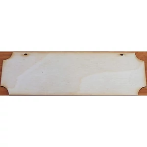 Fatábla felirat, Fa figura alap tábla 20, 2x6, 5cm feliratozható 5db/cs