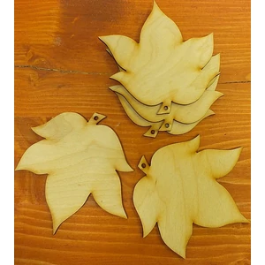 Fatábla felirat, Fa figura falevél 10cm 5db/cs