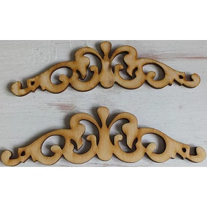 Fatábla felirat, Fa figura intarzia ornamentika dísz 15x4cm 2db/cs