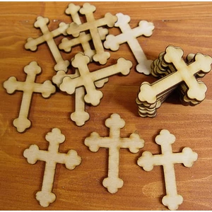 Fatábla felirat, Fa figura kereszt 4, 5x3, 7cm 10db/cs