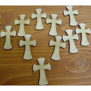 Fatábla felirat, Fa figura kereszt 5x3 cm 10db/cs