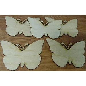 Fatábla felirat, Fa figura lepke 11cm 5db/cs