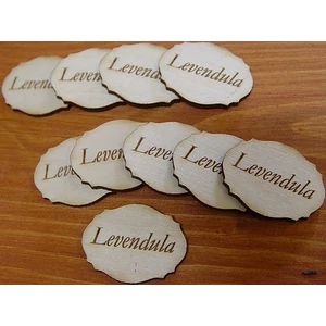 Fatábla felirat, Fa figura Levendula tábla 3x4cm 10db/cs