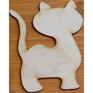 Fatábla felirat, Fa figura macska 8x10, 5cm 5db/cs