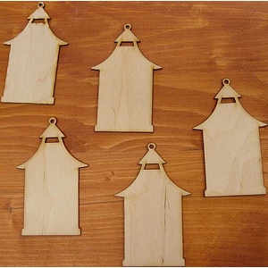 Fatábla felirat, Fa figura pagoda 10cm 5db/cs