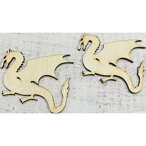 Fatábla felirat, Fa figura sárkány 10cm 2db/cs
