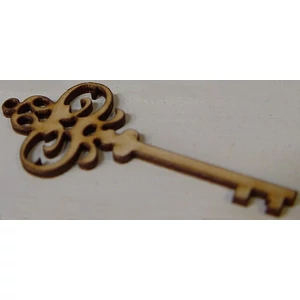 Fatábla felirat, Fa figura vintage kulcs 3, 5x8cm 5db/cs