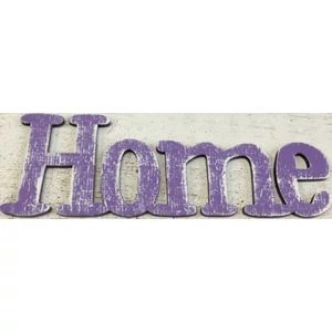 Fatábla felirat Home lila 5x15cm