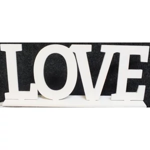 Fatábla felirat LOVE talppal fehér 25cm