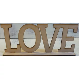 Fatábla felirat LOVE talppal natúr 25cm 
