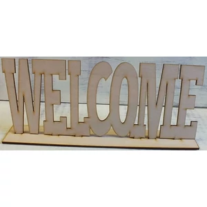 Fatábla felirat WELCOME talpas 25x10cm 