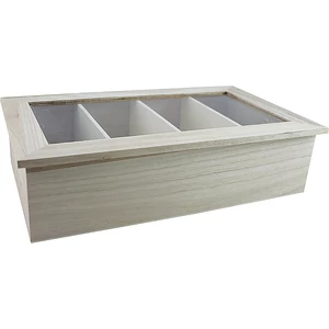 Fa teásdoboz 4rekeszes 23x20x9cm nagy rekesszel