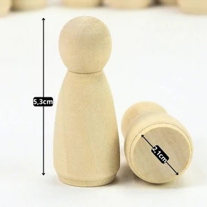 Fa bábu natúr lány 2,1x5,3cm 10db/csomag