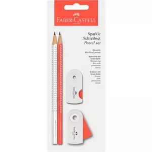 Faber-Castell grafitceruza B Grip Sparkle 2db B grafit+radír+hegyező narancs fehér 218486