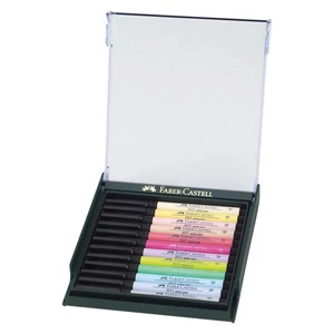 Faber-Castell Filctollkészlet 12db-os PITT Brush "Pasztell színek műanyag dobozban (B-s ecsetheggyel) 2674