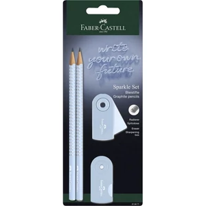Faber-Castell grafitceruza 2db-os SPARKLE + Sleeve mini hegyező +Sleeve mini radír égkék BL.2024