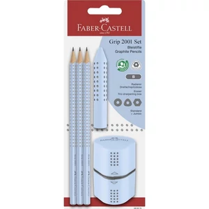 Faber-Castell grafitceruza 3db-os GRIP 2001 (B) +trió hegyező+radír égkék BL. 2024