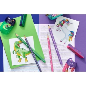 Faber-Castell Hegyező 2lyukú dupla tartályos  DINOSZAURUSZ standard és Jumbo ceruzához