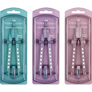 Faber-Castell körző Gyorsállítóval Factory Sparkle 2023 metál rózsaszín,lila,óceánkék