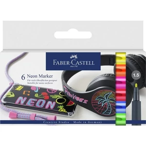 Faber-Castell művész filctoll AG, Creative Studio 6db-os készlet Neon 1,5mm hegyvastagság