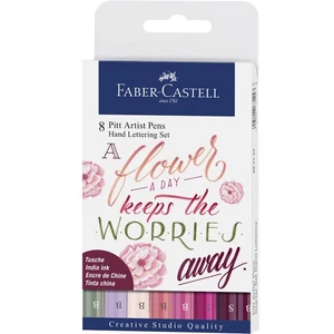 Faber-Castell művészfilc szett 8db rózsaszín árnyalatai Kalligrafikus 267124