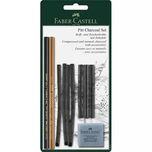 Faber-Castell szénceruza Pitt faszén készlet 10db blister. AG-Pitt 112996