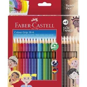 Faber-Castell színes ceruza 18+6db-os Grip+test színű+bicolor 112819