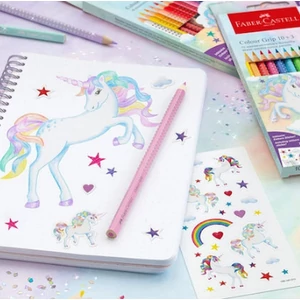 Faber-Castell Színesceruza 8+2db-os készlet  GRIP Jumbo UNIKORNIS háromszögletű + matrica