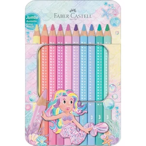 Faber-Castell Színesceruza háromszögletű SPARKLE Jumbo  készlet 10d pasztell fém 210910