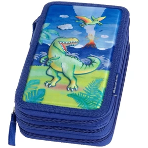 Faber-Castell Tolltartó 3szintes, üres, 3D-s dinoszaurusz 573044 mintával