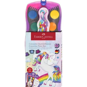 Faber-Castell Vízfesték szett 12db-os UNIKORNIS fehér tempera + matric + matrica