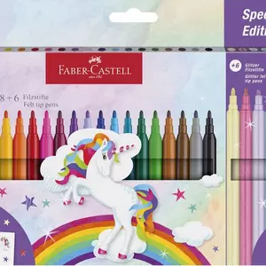 Faber Castell filctoll készlet 18+6db-os kastélyos UNIKORNIS 2024 18db alapszín + 6db csillámos