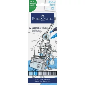 Faber Castell filctoll készlet AG- kétvégű alkoholos filctoll 6db-os Goldfaber Sketch"Termék tervezés"