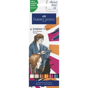 Faber Castell filctoll készlet Art and Graphic kétvégű alkoholos 6db-os GOLDFABER SKETCH "MANGA