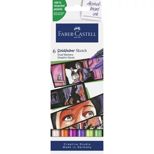 Faber Castell filctoll készlet Art and Graphic kétvégű alkoholos 6db-os GOLDFABER SKETCH "KÉPREGÉNY