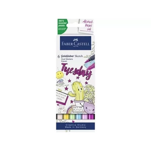 Faber Castell filctoll készlet Art and Graphic kétvégű alkoholos 6db-os GOLDFABER SKETCH "KAWAII