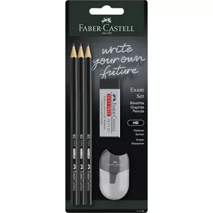 Faber Castell grafitceruza 3db-os 1111 HB fekete testű radír +hegyező BL.