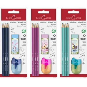 Faber Castell grafitceruza 3db-os 1111 HB színes testű radír +hegyező BL.