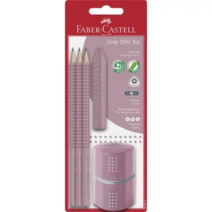 Faber Castell grafitceruza 3db-os GRIP 2001 (B) +trió hegyező radír rózsaszín 580073