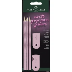 Faber Castell grafitceruza 3db-osGRIP 2001 (B) + Sleeve minihegyező Sleeve mini radír rózsa árnyékok BL.2024