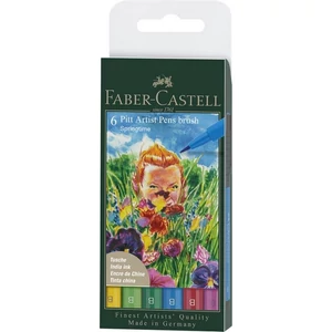Faber Castell művész filctoll 6db-os PITT Brush TAVASZ B-s hegyvastagság