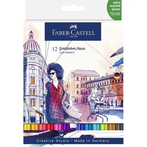 Faber Castell művész filctoll AG-Kétvégű aquarell filctoll 12db-os Goldfaber Aqua