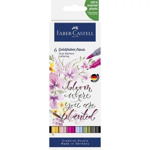 Faber Castell művész filctoll AG-Kétvégű aquarell filctoll 6db-os FELÍRAT Goldfaber Aqua