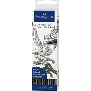 Faber-Castell művészfilc szett 4db fekete Kalligrafikus 267194