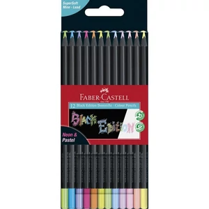Faber Castell színes ceruza 12db-os Black Edition fekete test pasztell+neon