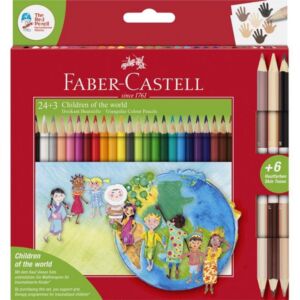 Faber Castell színes ceruza 24+3db bicolor ceruza (6 bőrszín) A világ gyermekei 201745