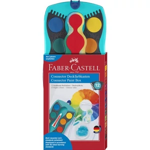 Faber Castell vízfesték 12db-os összeilleszthető türkiz+tempera 125003